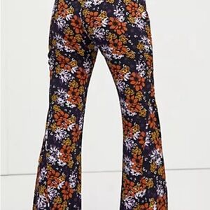 Floral Print Flared Pants Free People